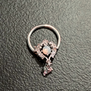 Clicker ring με κρεμαστό σχέδιο καρδιά