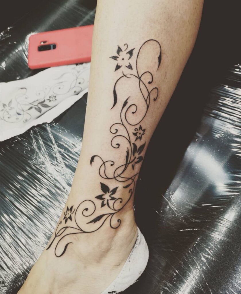 Flowers tattoo tribal