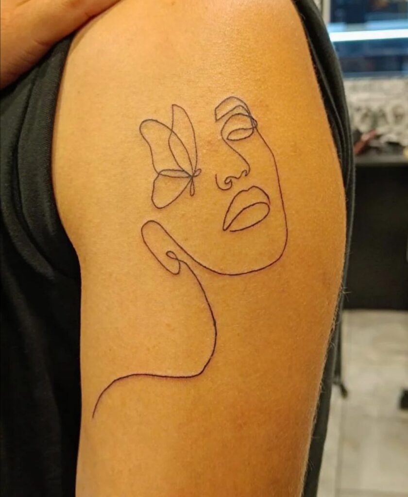 One line tattoo