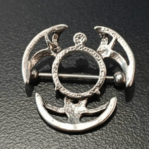 Σκουλαρίκι nipple ατσάλι με σχέδιο biohazard