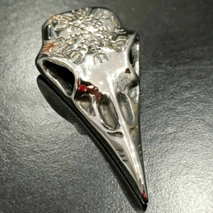 Μενταγιόν raven skull ατσάλινο