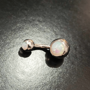 Μπάρα αφαλού με οπάλ 6mm