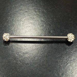 industrial barbell με μπίλιες διαμαντάκια