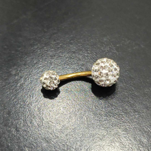 Σκουλαρίκι αφαλού strass gold