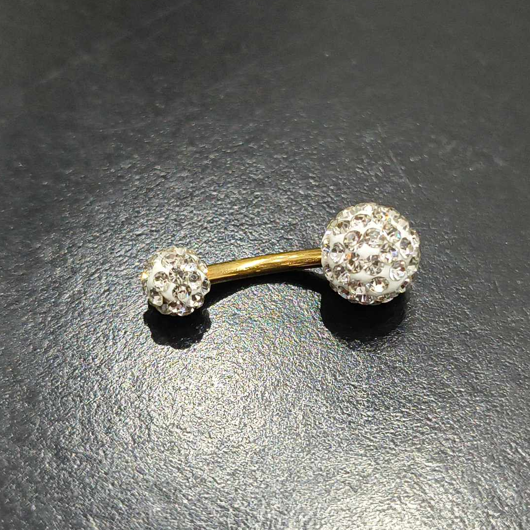 Σκουλαρίκι αφαλού strass gold